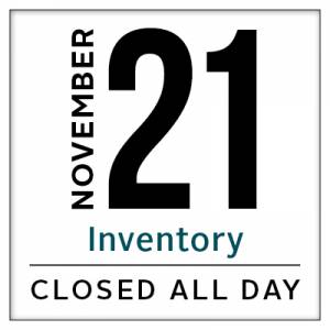 Calendar, Leavenworth store closed for inventory November 21