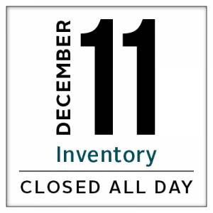 Calendar, Wenatchee store closed for inventory December 11